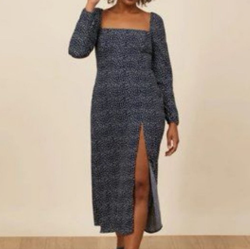 Park & Fifth Navy and White Floral Ditsy Maxi Dress